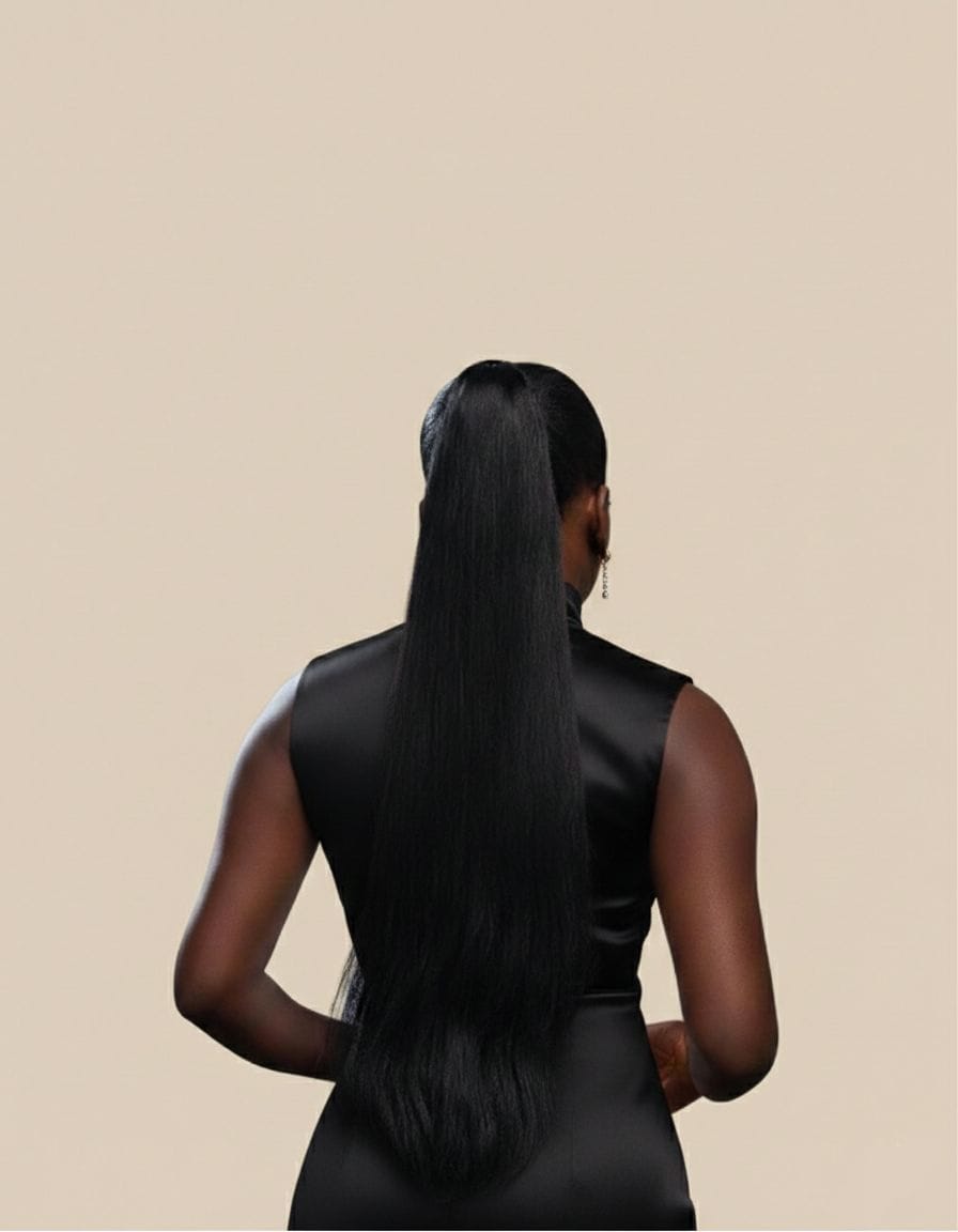 999 Black Straight Ponytail